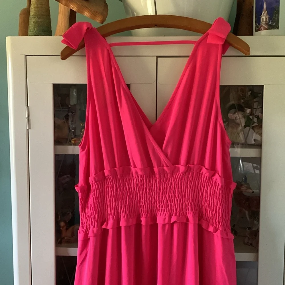 Jess Lea sz L Vibrant Pink Maxi Dress with Ruffle Hem like new! - Picture 6 of 8